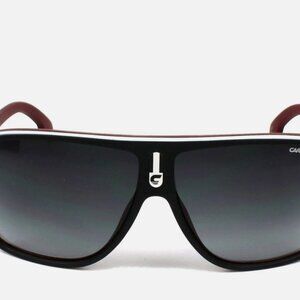 Carrera Polarized Sunglasses Red Black Shield Style w/ Case